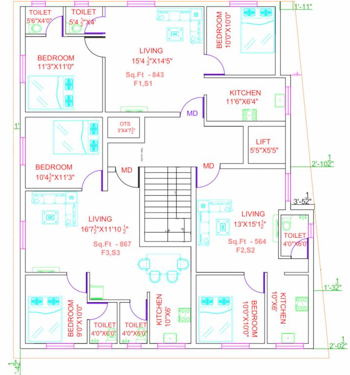  prime home phase 2 Prime Home Phase 2 Cluster Plan For Typical Floor Plan