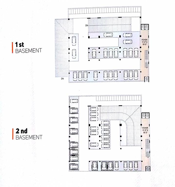  hir asha square Hir Asha Square Basement Floor Cluster Plan