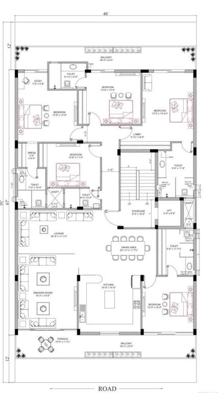  home craft ultra luxury floors 550 sq yd Home Craft Ultra Luxury Floors 550 sq yd Cluster Plan from 1st to 4th Floor