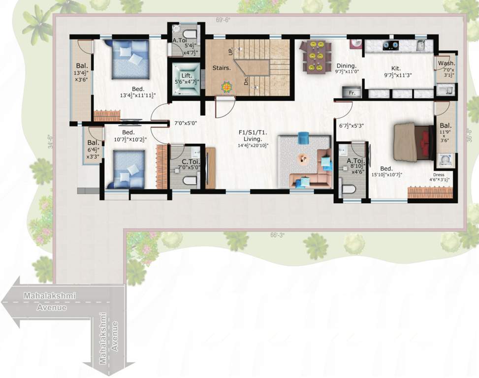  sudharsana homes Sudharsana Homes Cluster Plan From 1st To 3rd Floor