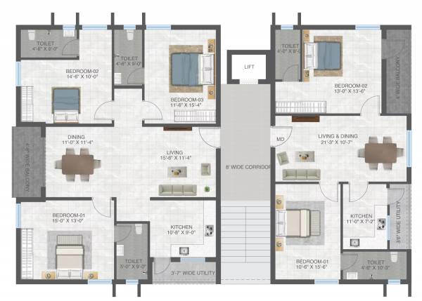  gokula Gokula Cluster Plan from 1st to 5th Floor