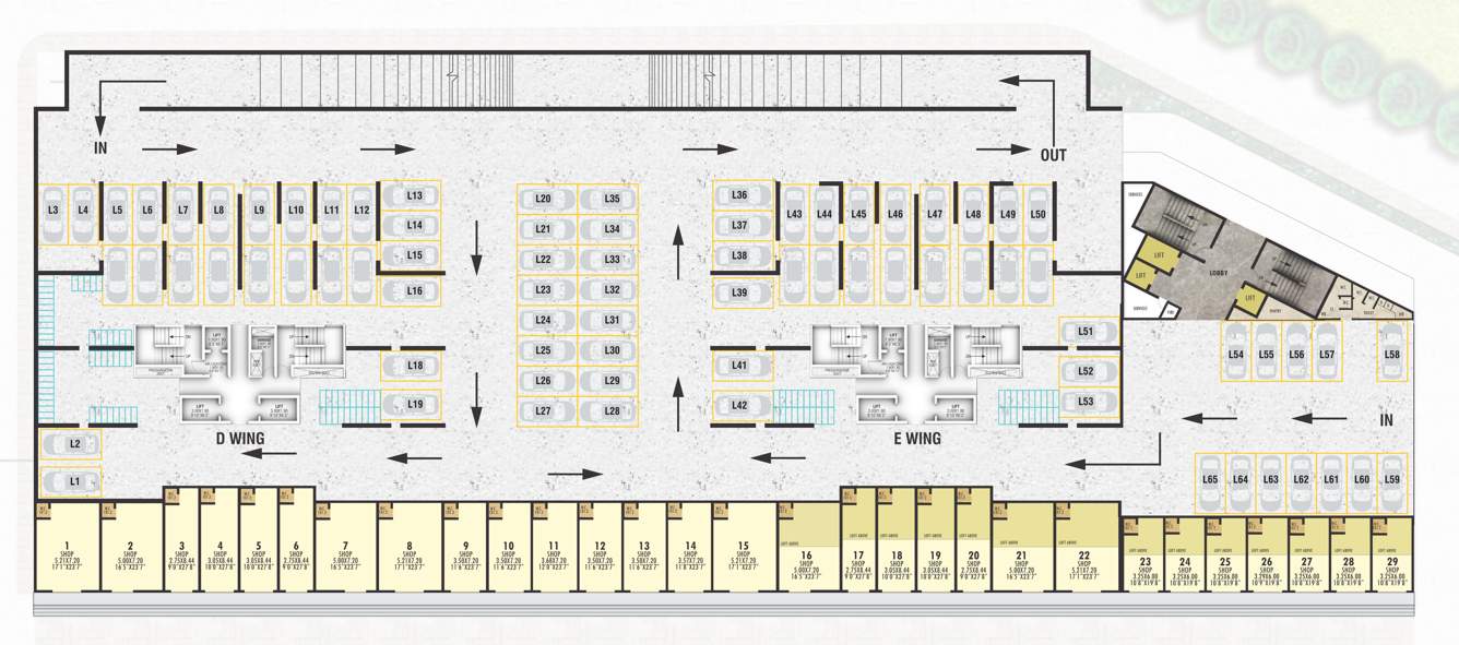  ganga altus wing f Ganga Altus Wing F Cluster Plan For LowerGround Floor