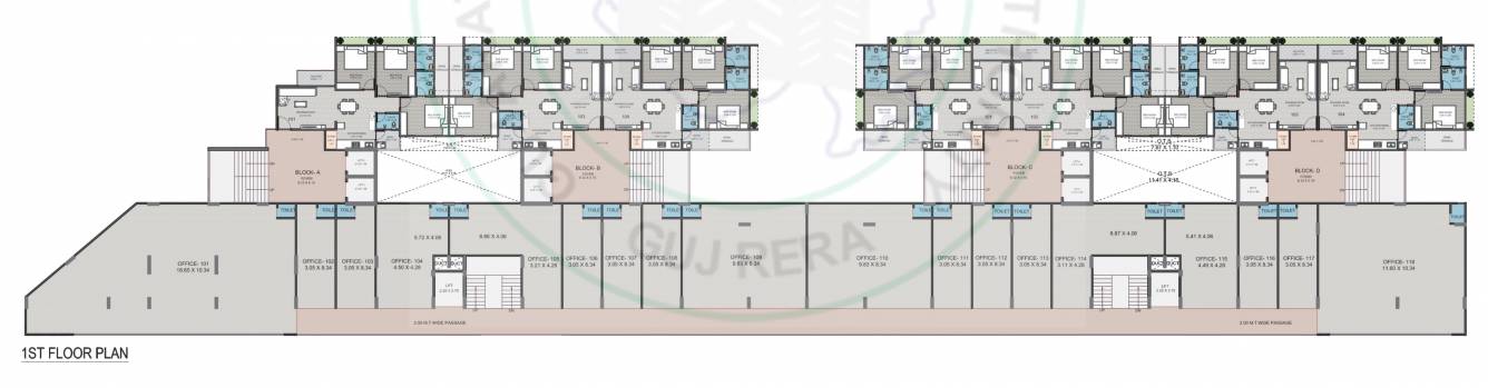  radhe elysium Block A And D Cluster Plan For 1st Floor