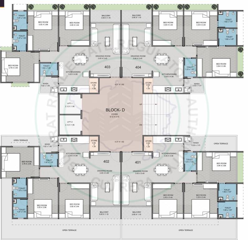  radhe elysium Block D Cluster Plan For 4th Floor