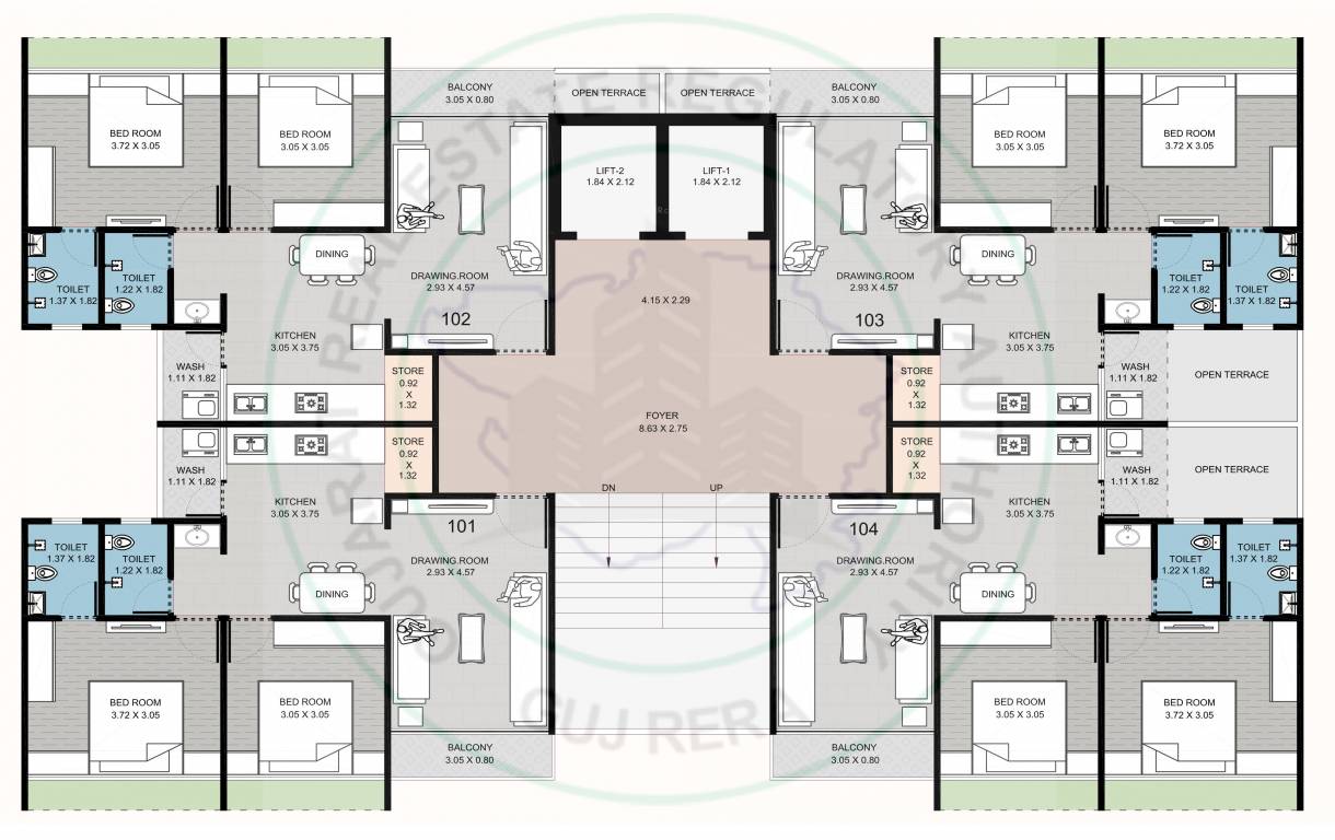  radhe elysium Block E Cluster Plan For 1st Floor