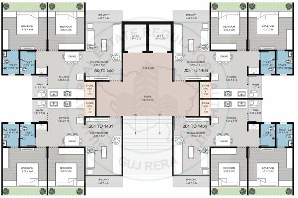  radhe-elysium Block F Cluster Plan From 2nd To 14th Floor