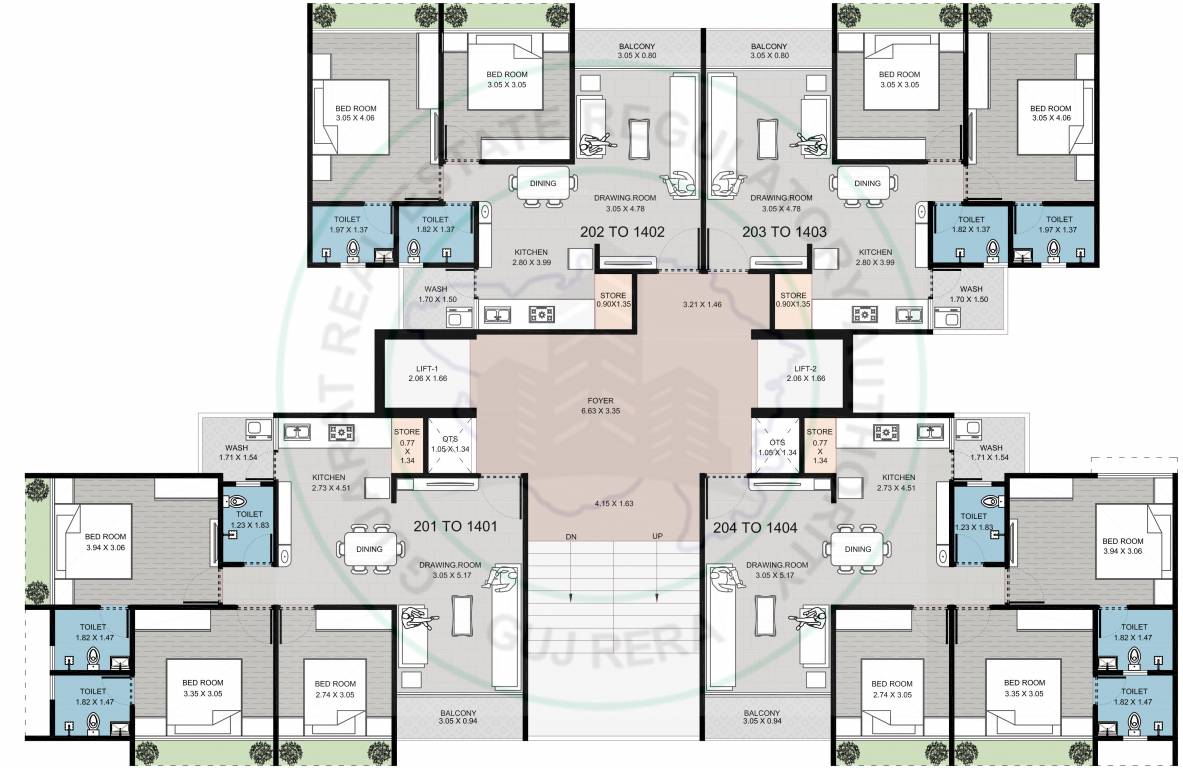  radhe elysium Block G Cluster Plan From 2nd To 14th Floor