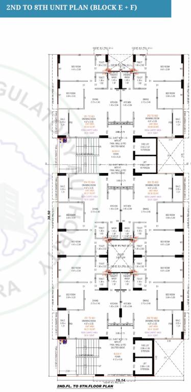  skyvue E, F Cluster Plan From 2nd To 8th Floor