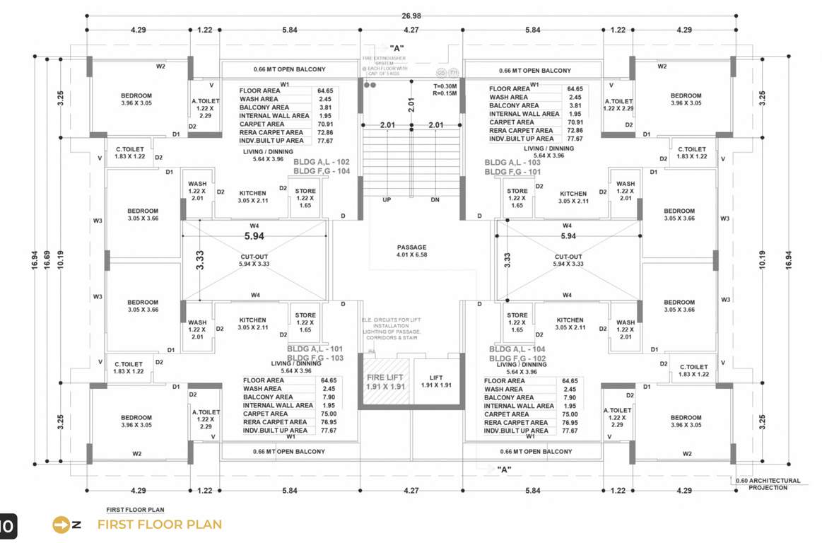 rameshwaram ivaan phase ii Block A & F Cluster Plan for 1st Floor