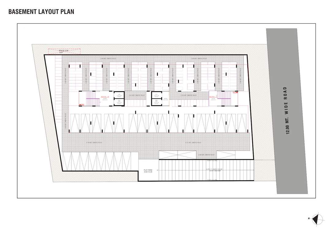  neelkanth sky Block A & B Basement Floor Cluster Plan