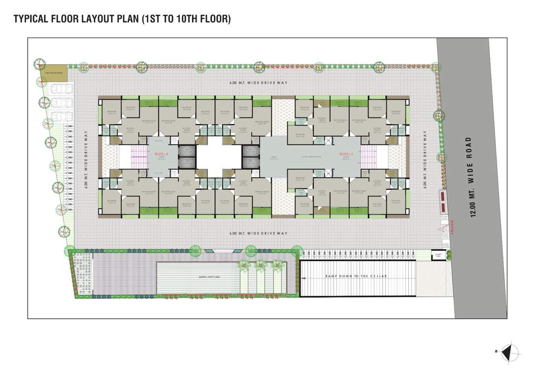  neelkanth sky Block A & B Cluster Plan from 1st to 10th Floor
