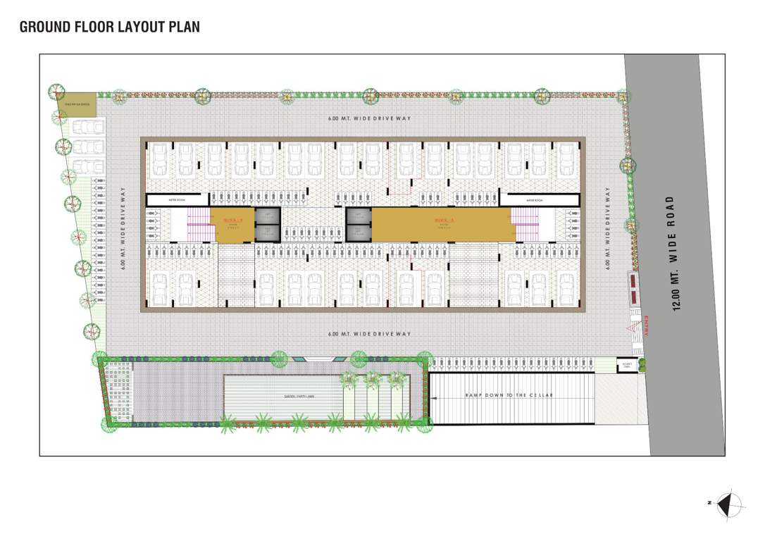  neelkanth sky Block A & B Ground Floor Cluster Plan