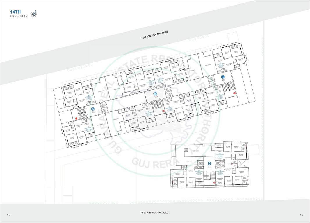  kalav skyline Block A To D Cluster Plan for 14th Floor