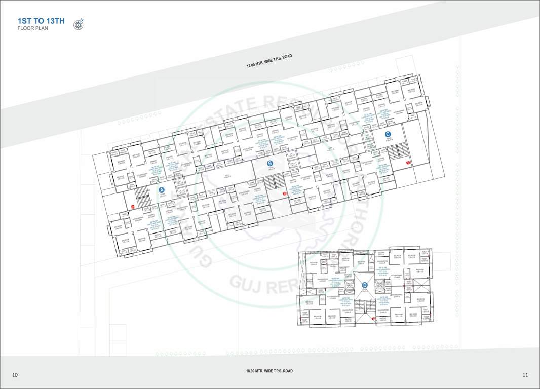  kalav skyline Block A To D Cluster Plan from 1st to 13th Floor