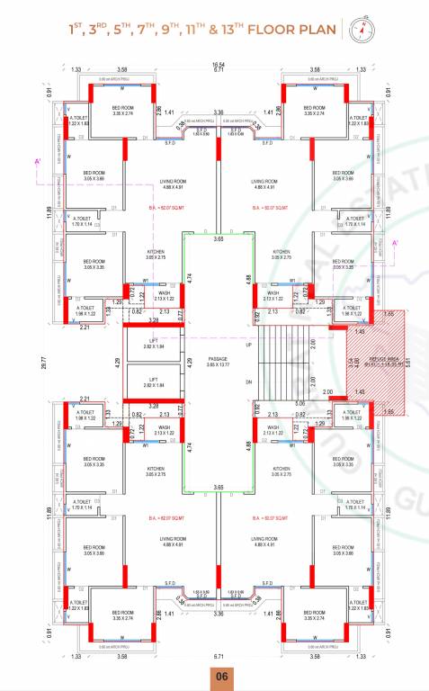  luxuria Luxuria Cluster Plan for Odd Floor