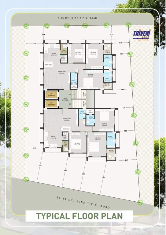  triveni apartment Triveni Apartment Cluster Plan from 1st to 7th Floor