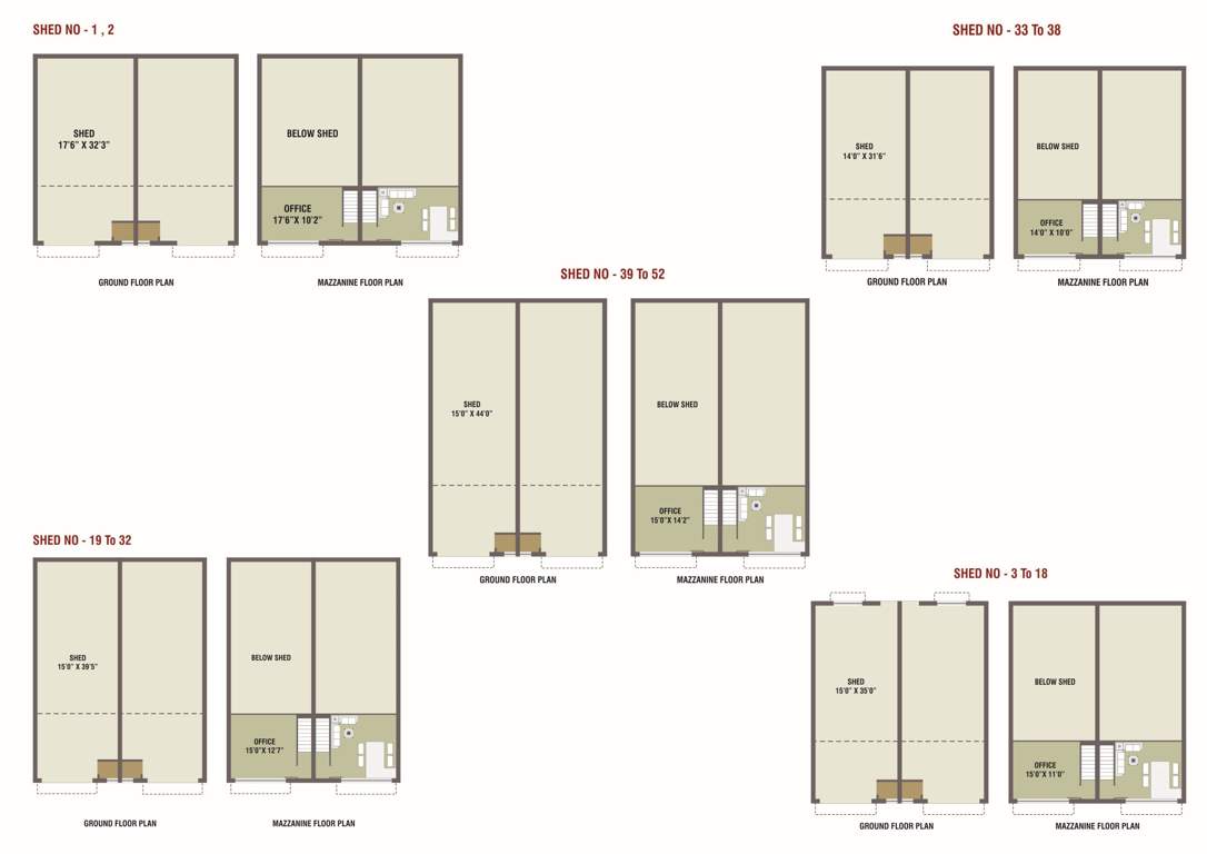  satadhar industrial hub A, B Typical Cluster Plan