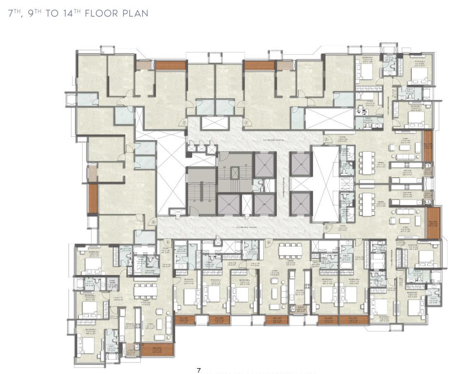  amare Amare Cluster Plan For 7th, 9th To 14th  Floor