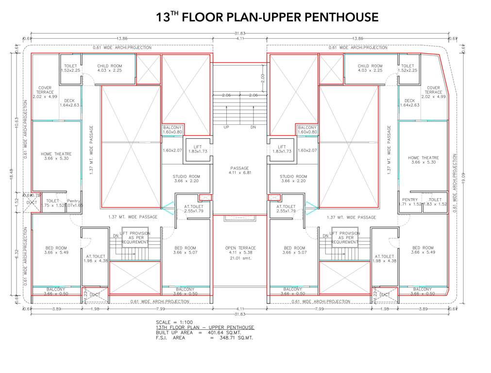  kalyan 24 Kalyan 24 Cluster Plan for 13th Floor