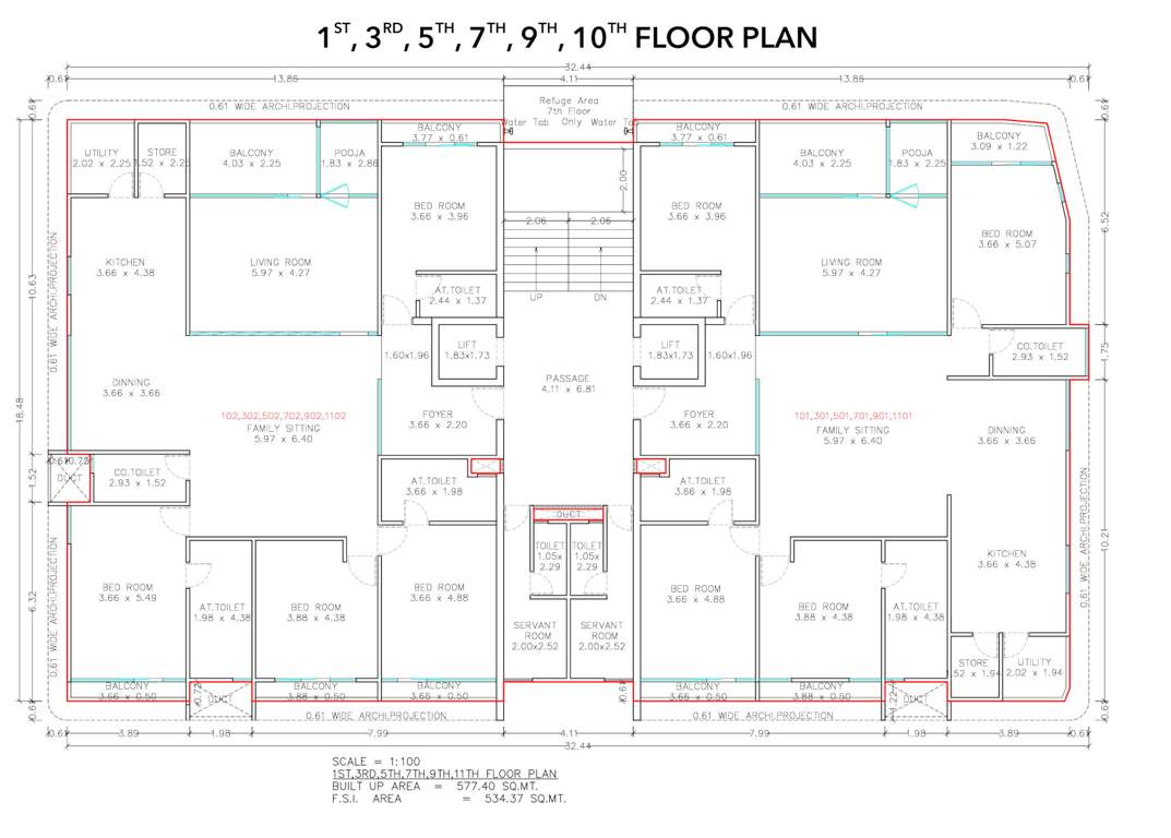  kalyan 24 Kalyan 24 Cluster Plan from 1st to 10th Floor