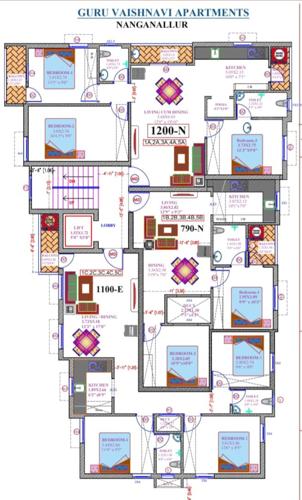  vaishnavi-apartments Vaishnavi Apartments Cluster Plan from 1st to 5th Floor