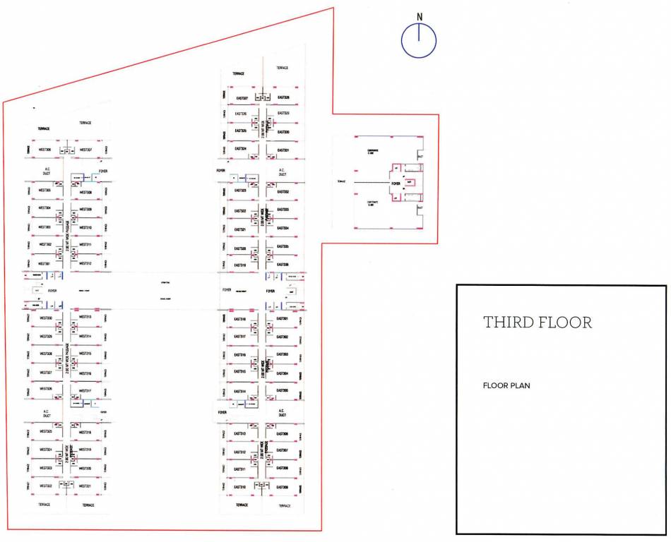  z2 East, West, Corporate Cluster Plan For 3rd Floor