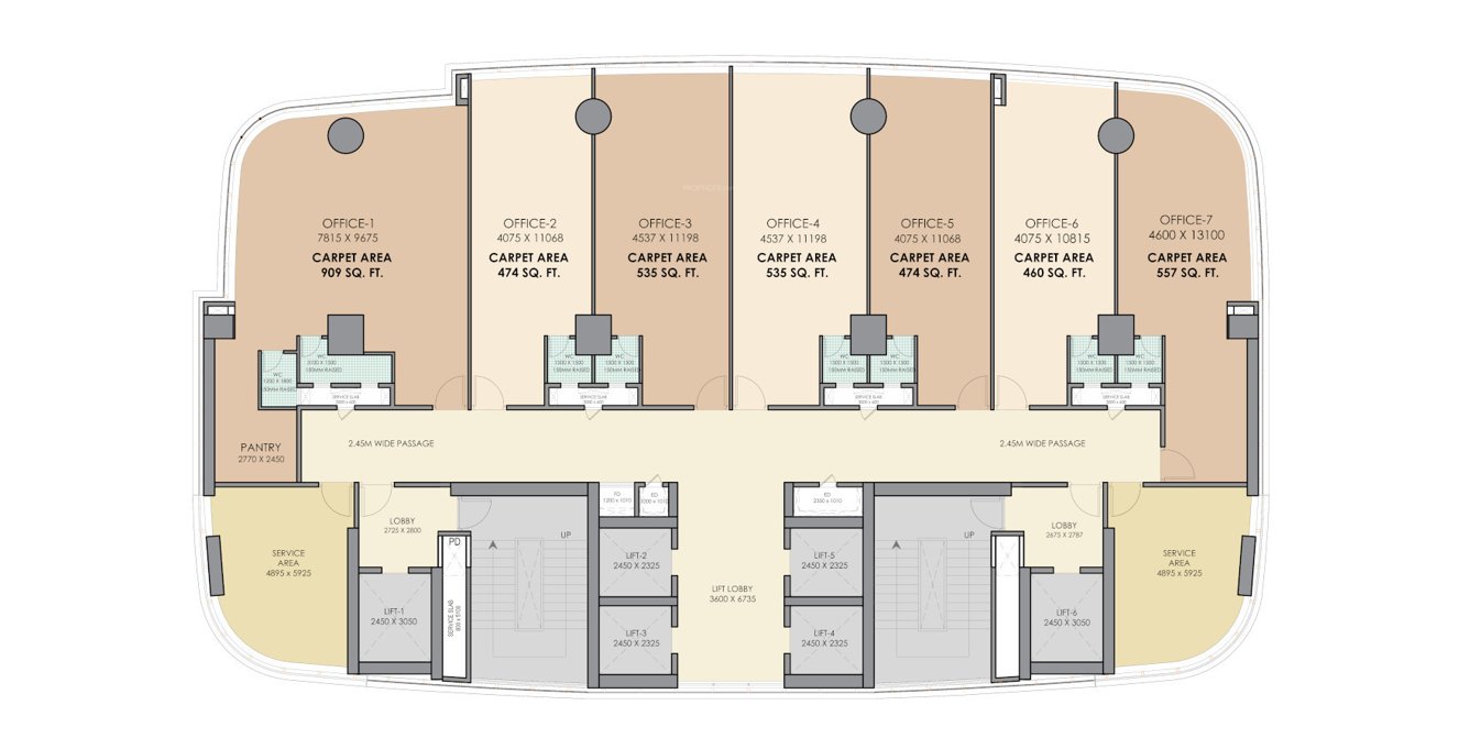  stellar Commercial Park Cluster Plan from 20th to 27th Floor