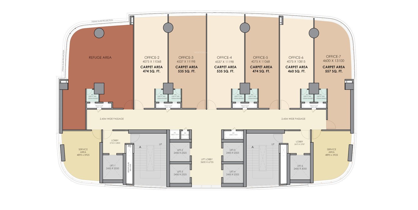  stellar Commercial Park Cluster Plan from 22th to 26th Floor