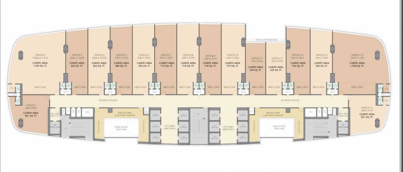  stellar It Park Cluster Plan from 7th to 15th Floor