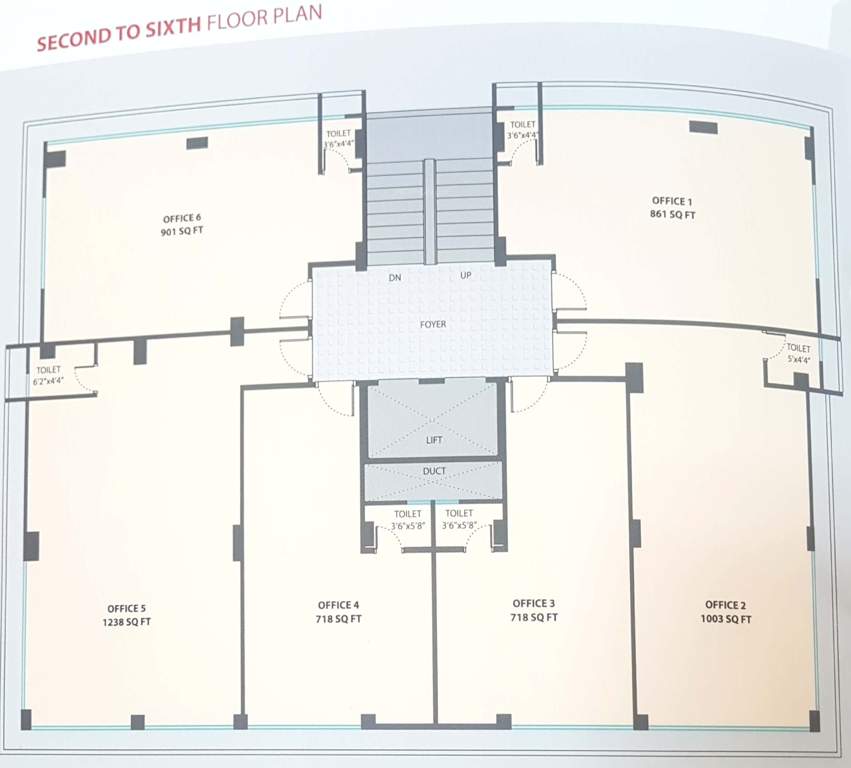  ii the business hub Block  A Cluster Plan From 2nd To 6th Floor