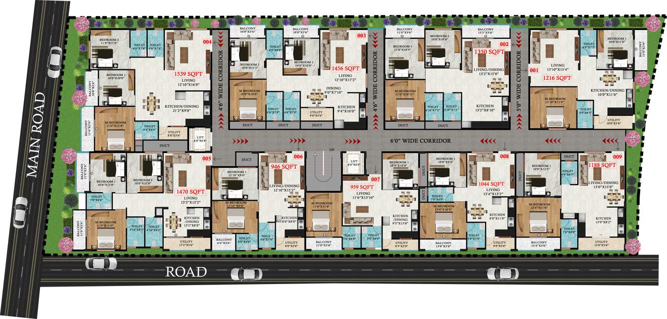  royale gardenia Royale Gardenia Cluster Plan from 1st to 5th Floor