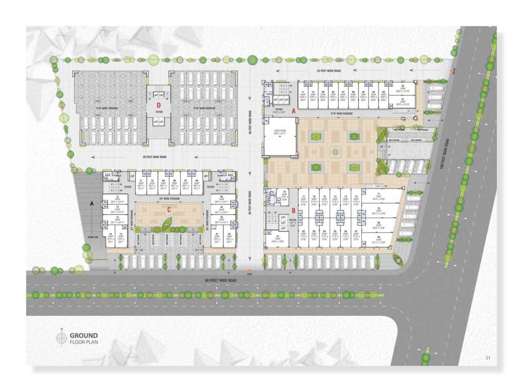  vrundavan trade center Block A B, C And D Cluster Plan for ground Floor