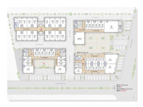  vrundavan-trade-center Block A B, C And D Cluster Plan from 2nd to 3rd Floor