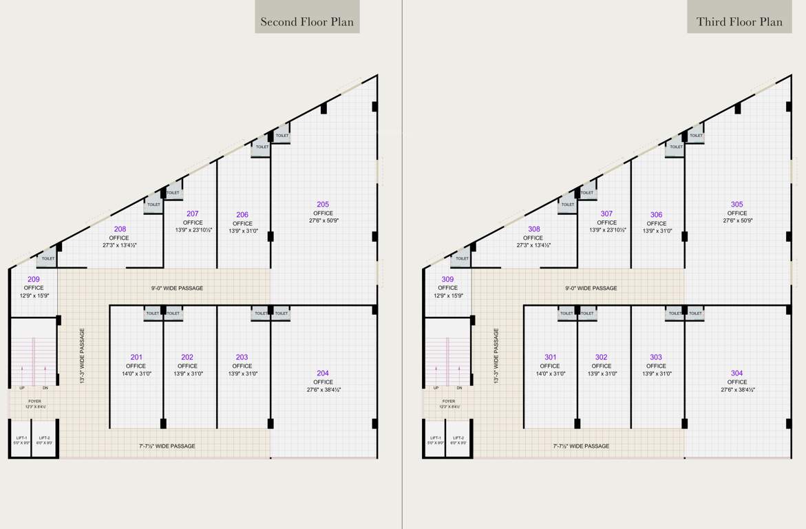  orinda arcade Orinda Arcade Cluster Plan from 2nd to 3rd Floor