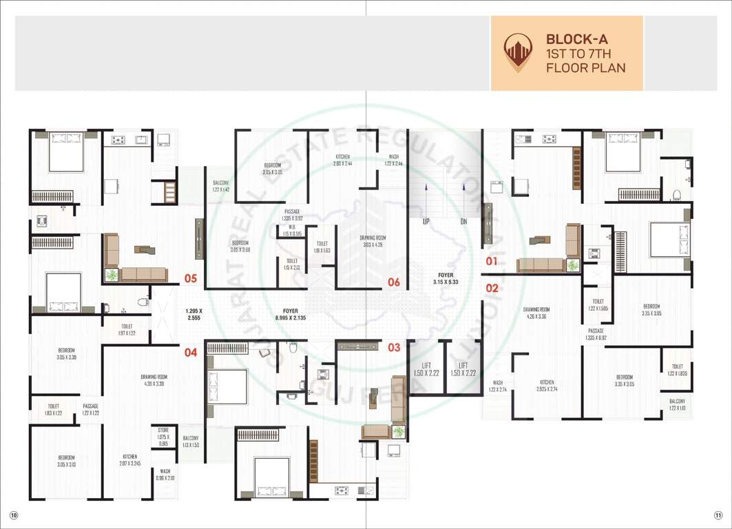  heaven landmark Block A Cluster Plan from 1st to 7th Floor