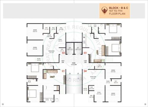  heaven-landmark Block B And Block C Cluster Plan from 1st to 7th Floor