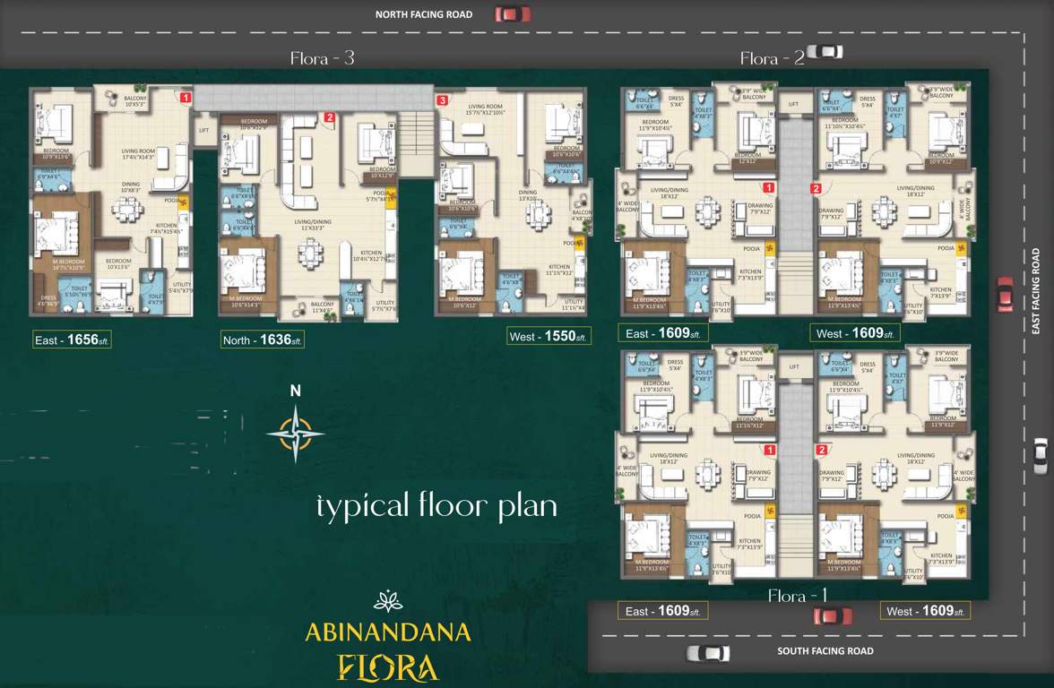  flora Flora 1, 2, 3 Typical Cluster Plan