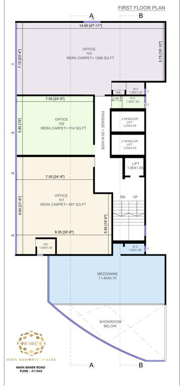  business spaces Icon Business Spaces Cluster Plan For 1st Floor