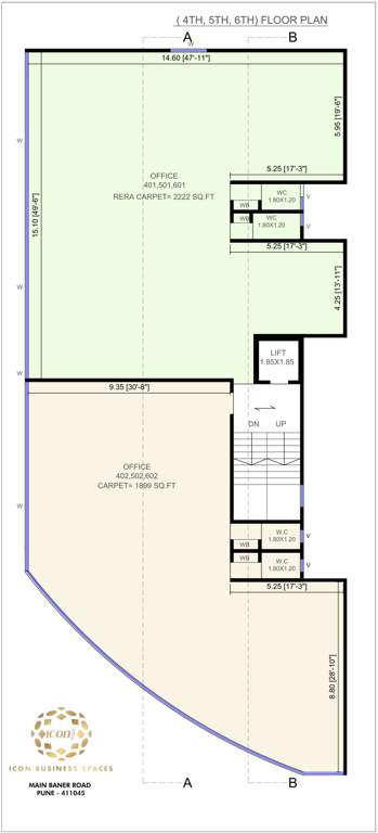  business spaces Icon Business Spaces Cluster Plan From 4th To 6th Floor