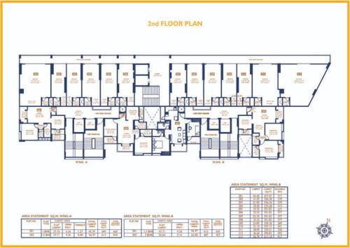  shreeji-commercial A + B  Wing Cluster Plan For 2nd Floor