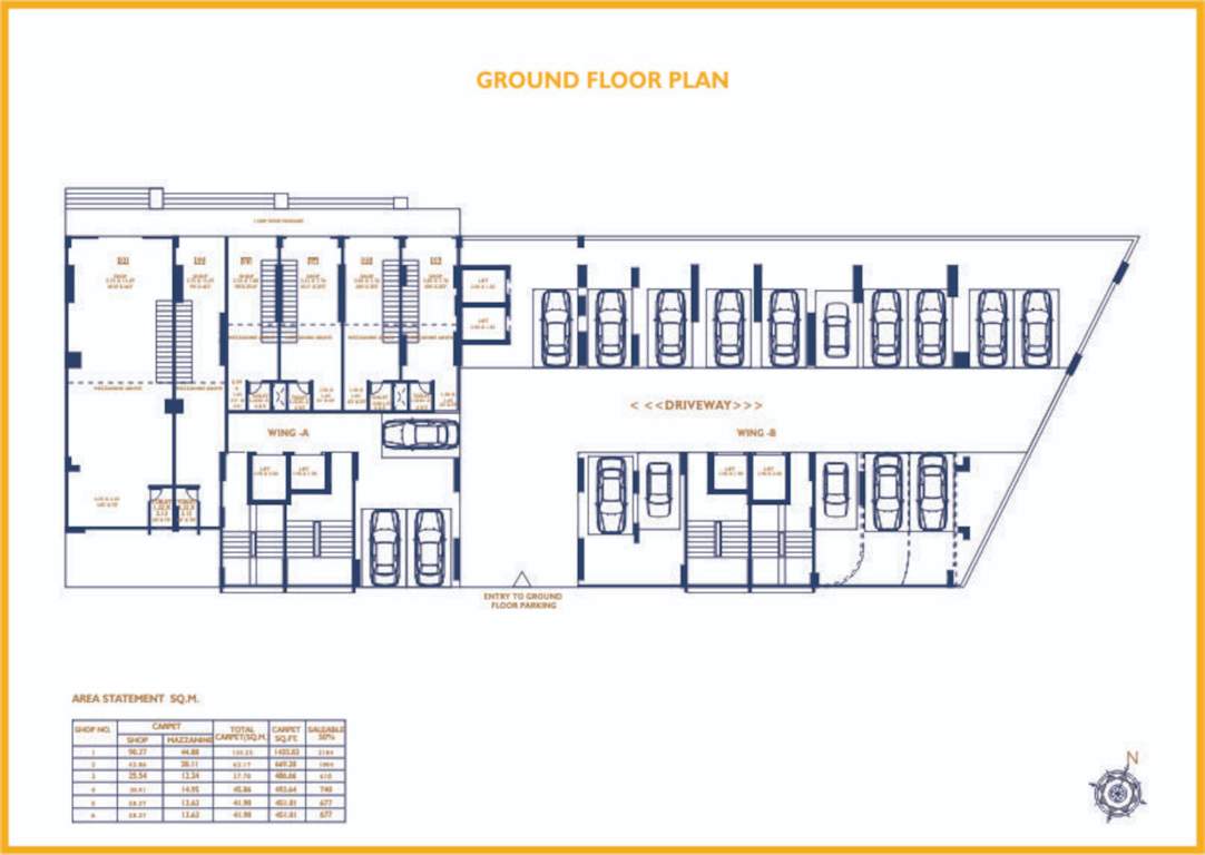  shreeji commercial A + B Wing Cluster Plan For Ground Floor