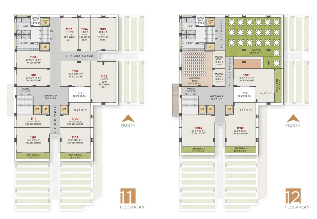 trade center Trade Center Cluster Plan from 11th to 12th Floor