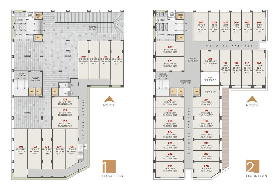 trade center Trade Center Cluster Plan from 1st to 2nd Floor
