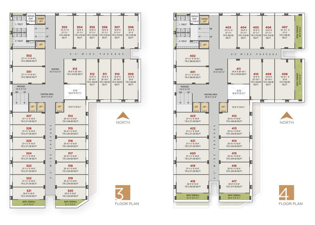trade center Trade Center Cluster Plan from 3rd to 4th Floor