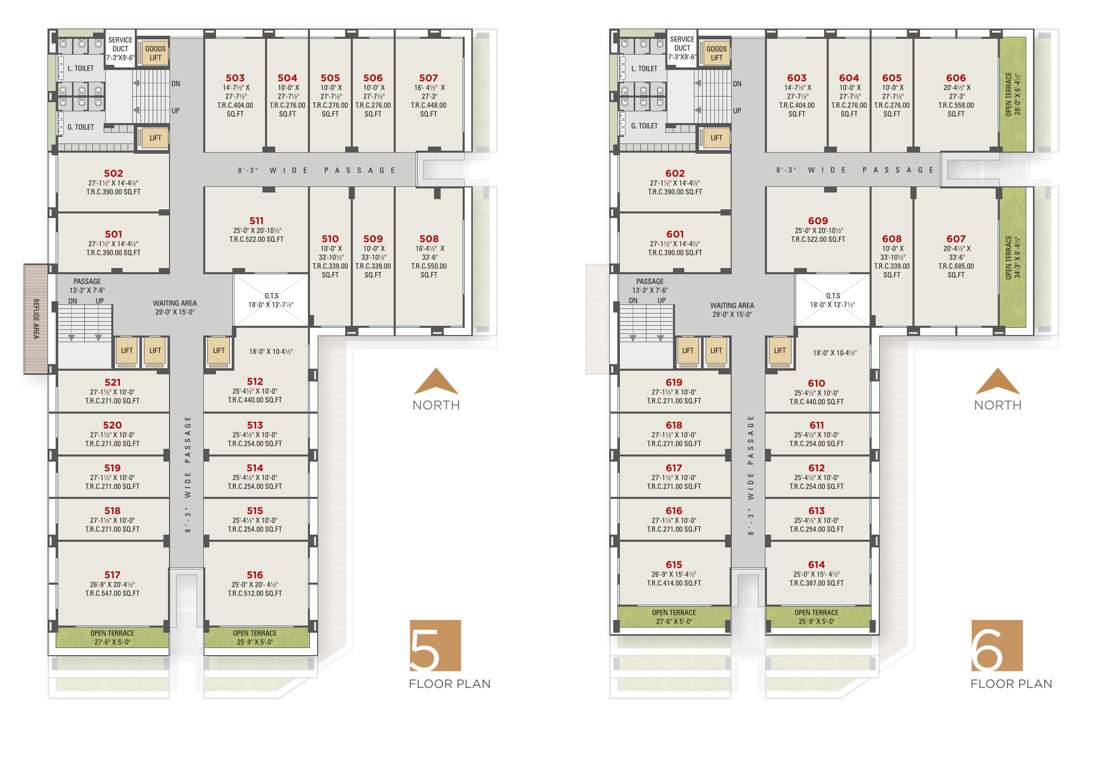 trade center Trade Center Cluster Plan from 5th to 6th Floor