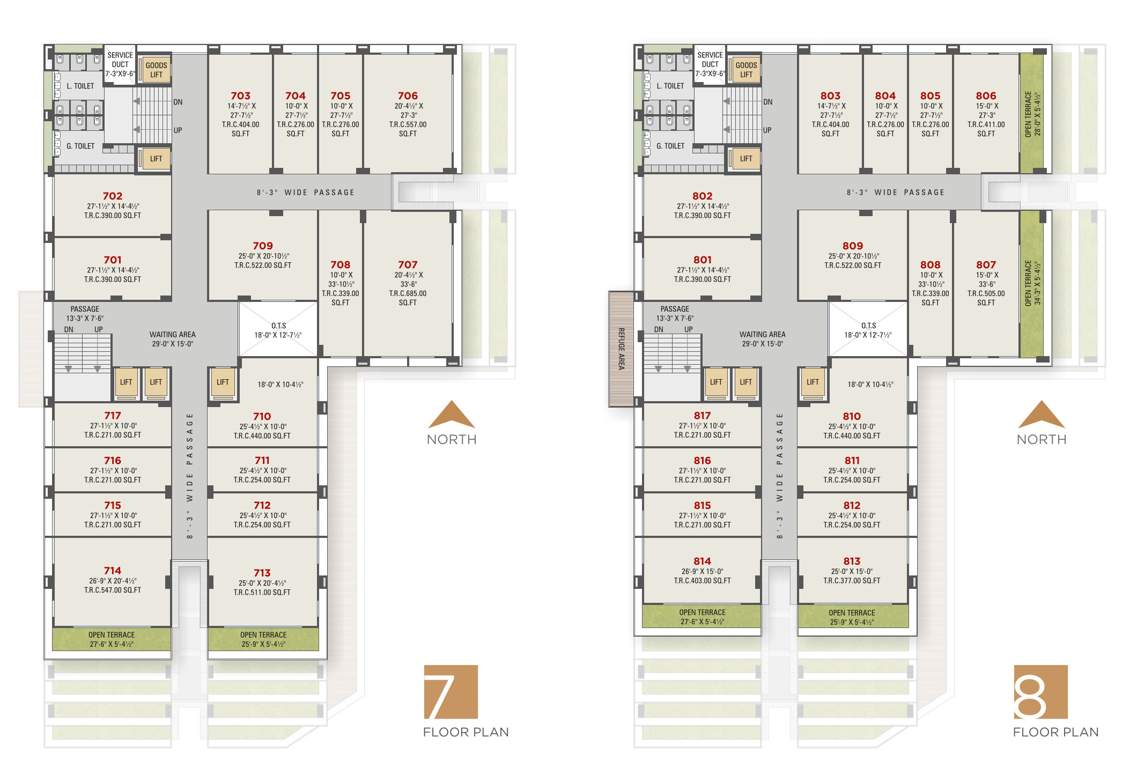 trade center Trade Center Cluster Plan from 7th to 8th Floor