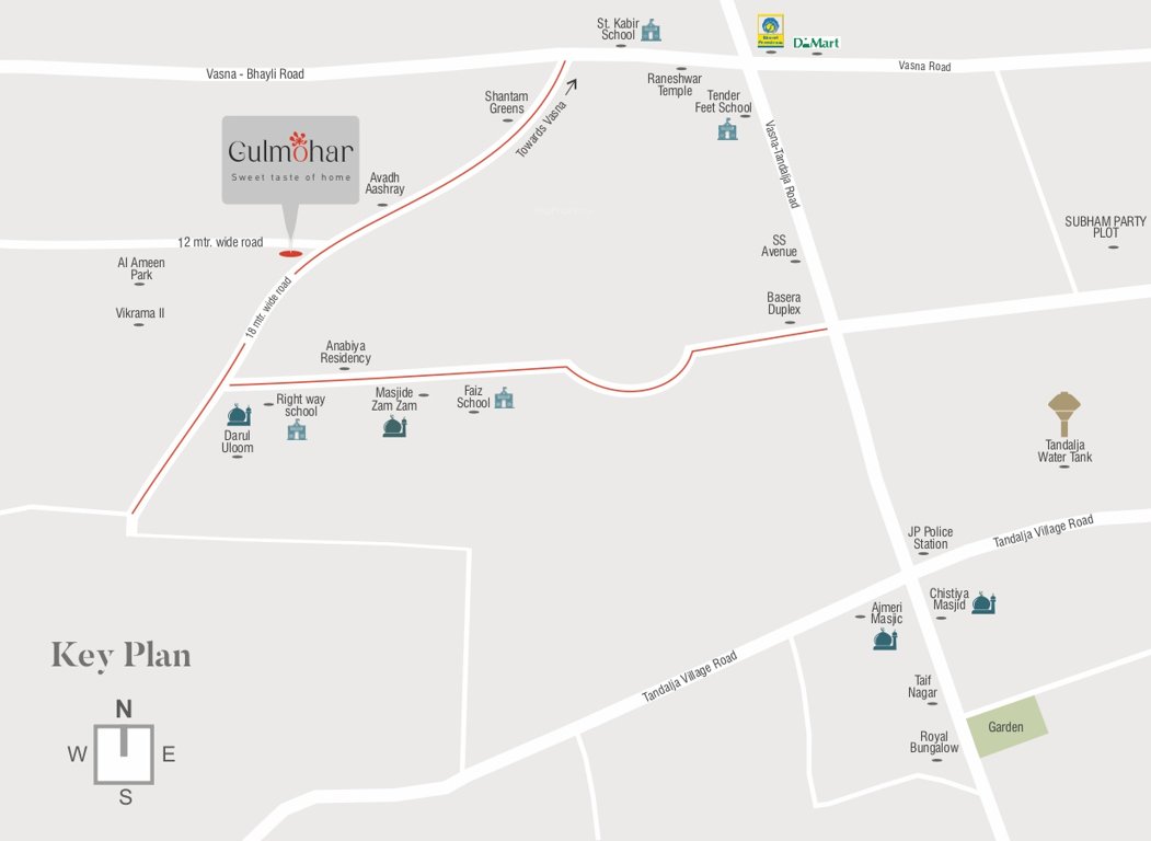 gulmohar Location Plan