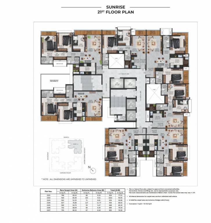  the views by adani realty Sun Rise Cluster Plan