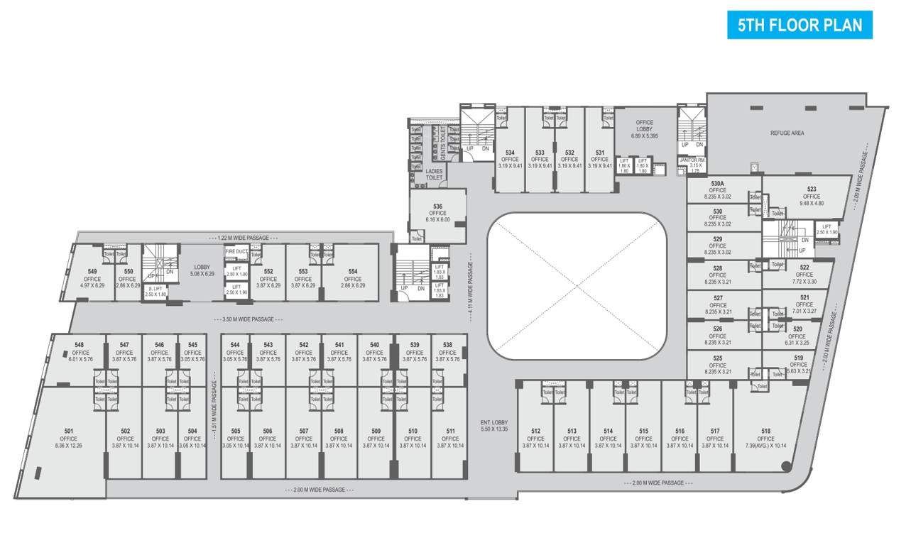  vasantam city center phase 1 Commercial Building Cluster Plan For 5th Floor