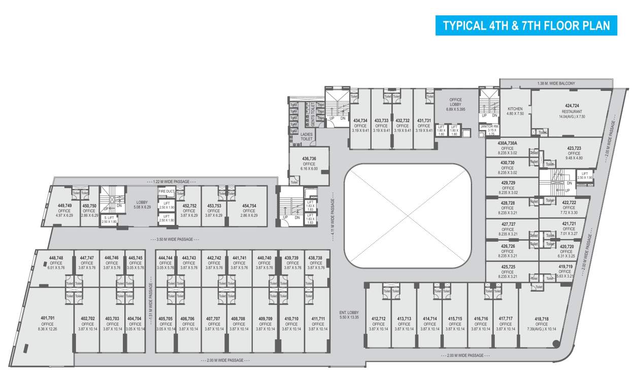  vasantam city center phase 1 Commercial Building Cluster Plan From 4th To 7th Floor